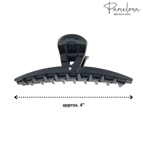 Vista 7 de Parcelona Pinza de pinza de pelo con pinza para el cabello cubierta negra francesa para mujer