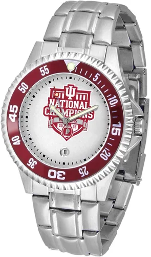 Vista 30 de SunTime Reloj de cuarzo de 1.575 in para hombre, correa de acero inoxidable de 0.787 in, esfera Gameday
