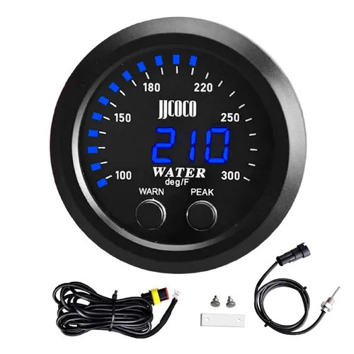 Vista 26 de Universal 52mm Medidor de Temperatura de Agua 0-300F (-17~187C) Electrónico LED Digital Azul DC12V para Automóvil con Adaptador de Sensor