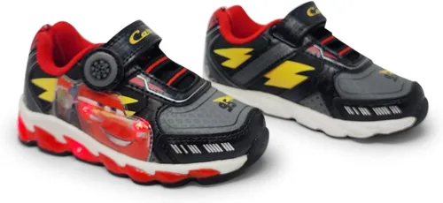 Vista 4 de Disney Cars Boy's Lighted Athletic Sneaker Lightning McQueen Light Up Shoes Children WAdjustable Strap