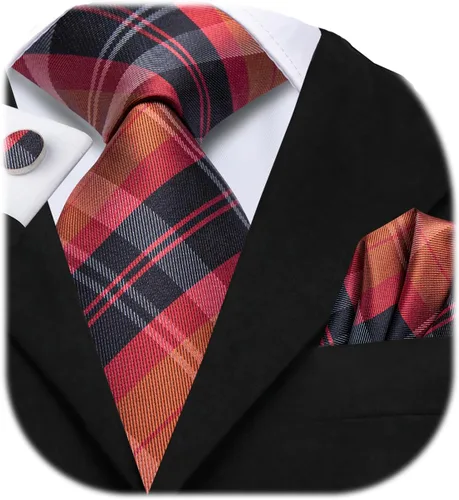 Vista 124 de Dubulle Corbata tejida de cachemira para hombre y gemelos de pañuelo para hombre, conjunto de gemelos para boda formal y negocios