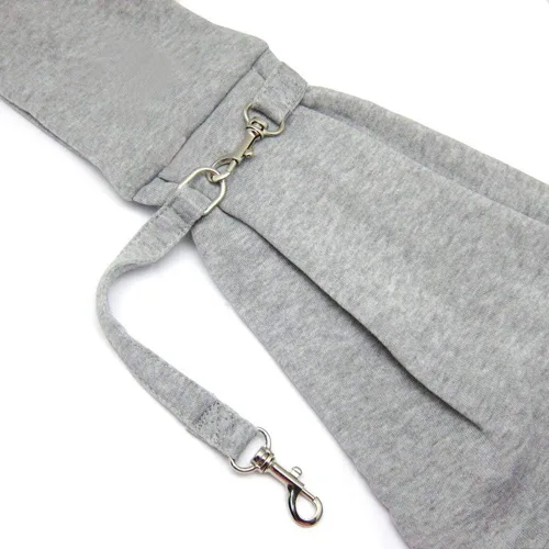 Vista 4 de Bolsa de transporte para mascotas, bolsa de viaje para gatos y perros, hasta 16 libras (gris)