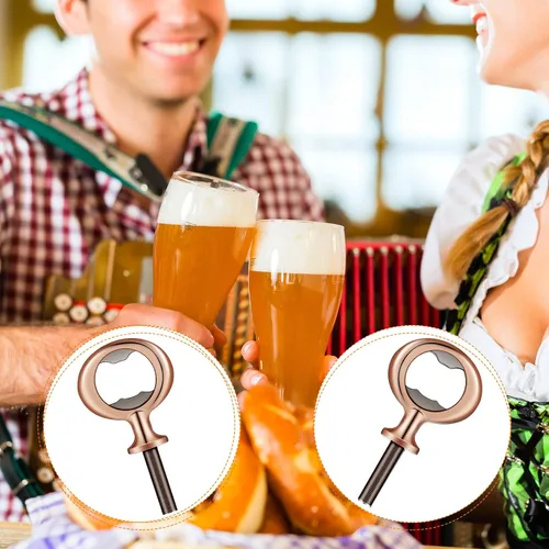 Vista 7 de 7 piezas de abrebotellas de metal en blanco a granel, piezas de piezas para manualidades de madera, proyectos de bricolaje, torneado, cerveza, Bronce