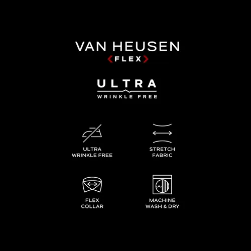 Vista 4 de Van Heusen - Camisa de vestir para hombre, corte entallado, cuello flexible, elástica, ultra libre de arrugas