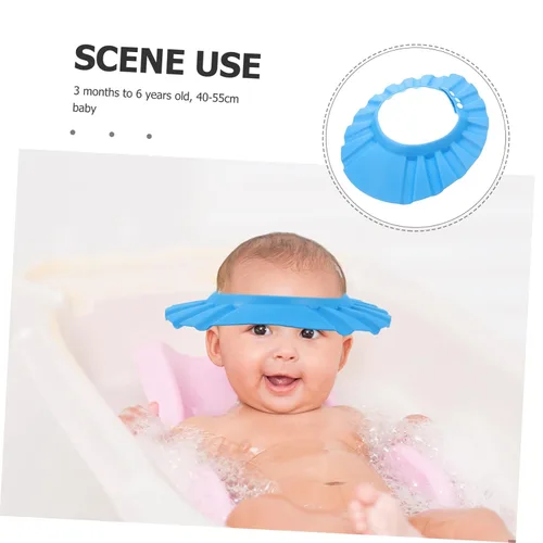 Vista 3 de Gorro de ducha infantil con protector de champú para bebés, gorro de baño para bebés