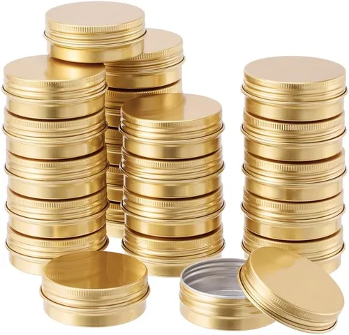 Vista 12 de BENECREAT Paquete de 14 latas de lata de 2 onzas con tapa de rosca redonda de aluminio con tapa de tornillo, ideal para almacenar especias, dulces 2