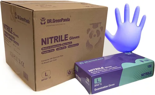 Vista 19 de Dr.GreenPanda Nitrile Gloves - 3 Mil - Food Safe & Medical Exam Disposable Gloves - Latex Free Powder Free Non-Sterile