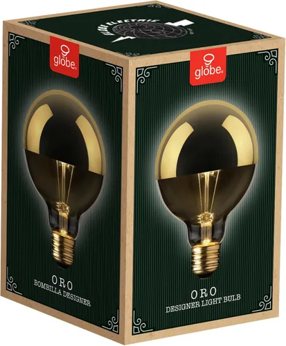 Vista 6 de Globe Electric 84649 - Bombilla incandescente Edison Oro de 40 W, 40 W, base E26, 220 lúmenes