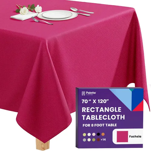 Vista 18 de Gee Di Moda - Mantel rectangular de 60 x 84 pulgadas – Mantel rectangular de poliéster lavable para mesa de 5 pies