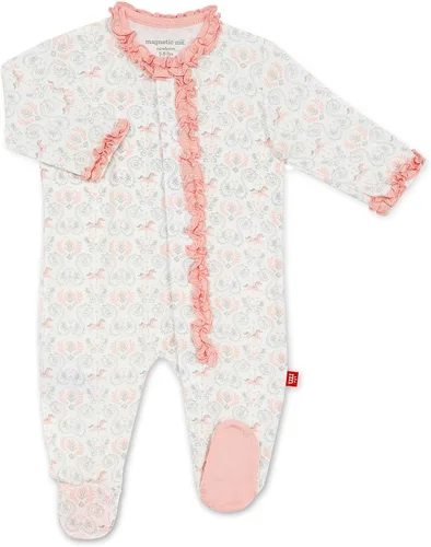 Vista 9 de Magnético Me Pijamas con piecitos de modal suave para bebé con cierre magnético rápido Pijama para niños y niñas, recién nacido a 24 meses