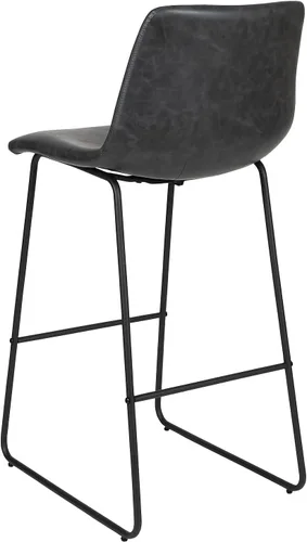 Vista 6 de Flash Furniture Taburete de bar LeatherSoft de 30 pulgadas, gris oscuro Grado comercial, altura de la barra
