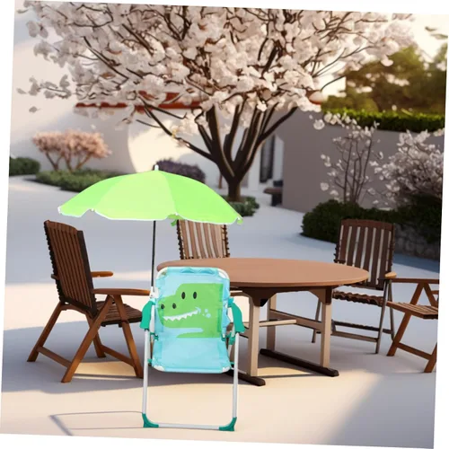 Vista 6 de Silla de playa portátil para niños y niñas, sombrilla ligera y plegable, sillas de camping para exteriores y niños pequeños, playa, alta tierra