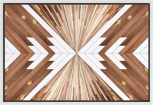 Vista 30 de IDEA4WALL Lienzo enmarcado para pared, decoración occidental, collage de polígonos de diamantes, paneles geométricos abstractos de madera, arte