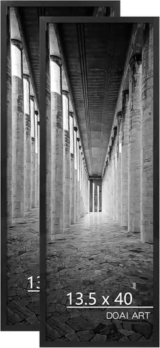 Vista 26 de DOAI ART Marco de fotos de 5x7 pulgadas, marco negro de 5x7 pulgadas para exhibición horizontal o vertical con montaje en pared y sobremesa Marco