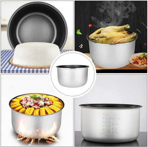 Vista 7 de Housoutil - Olla de repuesto para arrocera antiadherente, olla interior accesorios eléctricos de 7.28 x 7.28 x 4.33 pulgadas, inserto para sopa