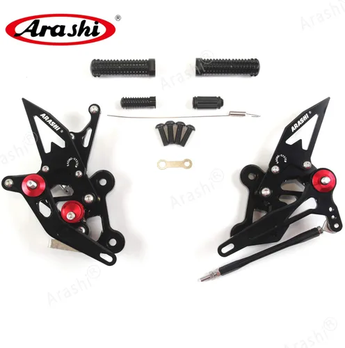 Vista 6 de Arashi (Versión 2.0) Apoyapiés Traseros para Suzuki GSX-S750 GSX-S 750Z 2015-2022 / GSR750 2011-2017 Accesorios para Moto Ajustables Apoyapiés Negro