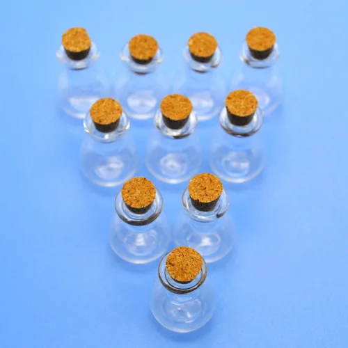 Vista 4 de Botellas de cristal pequeñas de 0.1 fl oz con tapón de corcho. Botella de deseos para bodas, fiestas, bricolaje, etc.