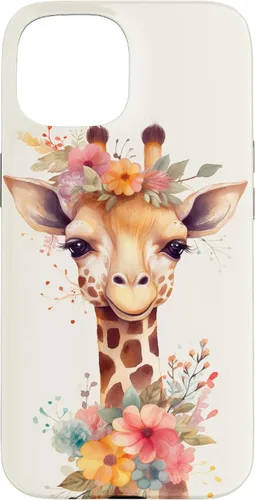 Vista 6 de Cute Giraffe with Flowers Giraffe Floral Case for iPhone 17