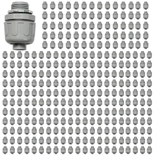 Vista 13 de Conectores de conducto, conector hermético de líquido de 1/2 pulgada NPT no metálico para accesorios de conducto flexibles eléctricos de PVC, 180