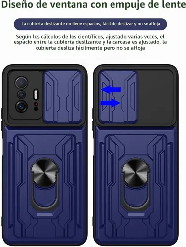 Vista 2 de CCSmall Funda para Xiaomi 11T Pro con tarjetero y cubierta de cámara negra