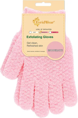 Vista 12 de Evridwear Guantes Exfoliantes para Ducha, 100% Nylon Gruesos Suaves Medianos Pesados Guantes de Baño Removedor de Piel Muerta Exfoliante Corporal