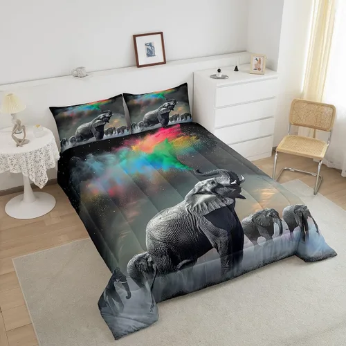 Vista 250 de Erosebridal Juego de edredón de hojas de cannabis, juego de ropa de cama de marihuana con estampado colorido de plantas, decoración bohemia de 2