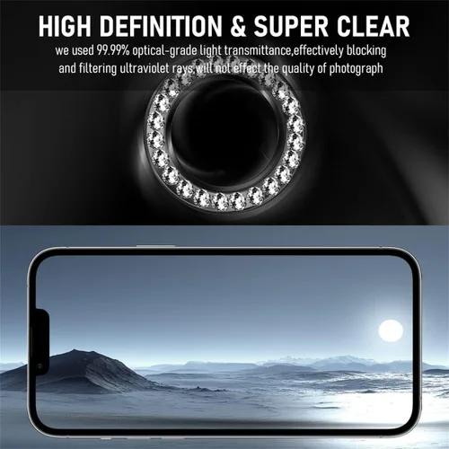 Vista 3 de Suoman Paquete de 3 protectores de lente de cámara para iPhone 12 Pro Max, vidrio templado 9H, [no afecta las tomas nocturnas], cubierta protectora