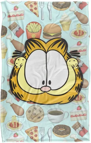 Vista 2 de Garfield - Manta de 36 x 58 pulgadas, comida para gatos sedosa al tacto súper suave