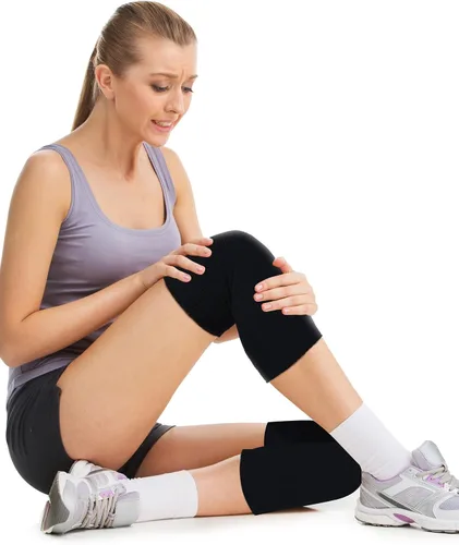 Vista 2 de Boao 3 pares de rodilleras para mujer, rodilleras cálidas, calentadores de piernas de tela, rodilleras artríticas, manga de compresión, rodilleras