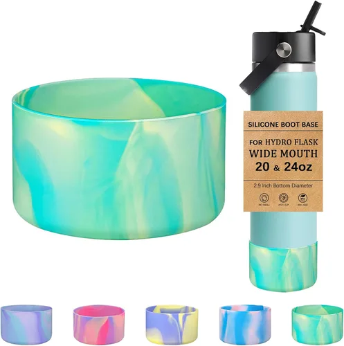 Vista 26 de HEYSKAY Funda Protectora de Silicona para Botellas de Agua Hydro Flask de Boca Ancha de 12oz 16oz 18oz 21oz 24oz Protector de Fondo y Otras Botellas
