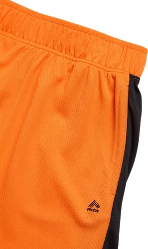 Vista 4 de RBX Pantalones cortos deportivos para niños, paquete de 4 pantalones cortos de malla polar de rendimiento para correr, gimnasio, baloncesto