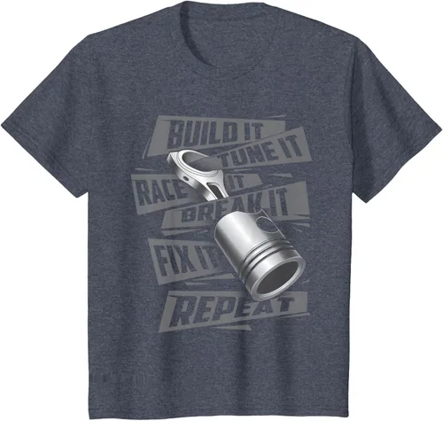 Vista 63 de Build It Tune It Race It Break It - Camiseta para entusiastas de los coches de carreras, talla S Negro