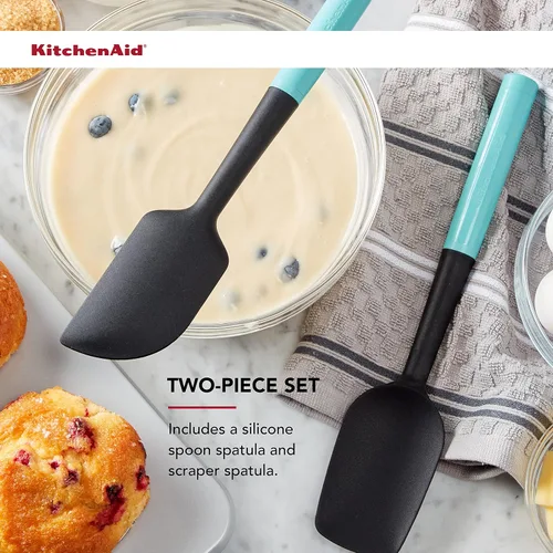 Vista 6 de KitchenAid Juego de espátulas universal, 2 piezas, Aqua Sky