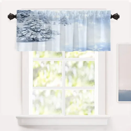 Vista 48 de Shrahala Abstract Colorful Blackout Curtain Tiers, Modern Ative Kitchen Valance Light Blocking Tier Drapes with Rod Pocket, 2 Pack 26 X 24 in