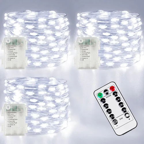 Vista 13 de 30LED Acorn Fairy Lights Battery Operated Fall String Lights Indoor Decor Remote Control, 8 Lighting Modes, IP44 Waterproof, Timer & Dimmable