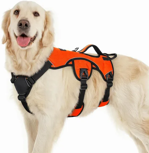 Vista 48 de rabbitgoo - Arnés para perros a prueba de fugas, arnés para mascotas acolchado y suave de cuerpo completo, arnés reflectante ajustable sin tirones