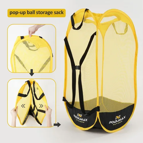 Vista 2 de PodiuMax Mochila y organizador de almacenamiento de pelotas de fútbol, correa de hombro ajustable, bolsa deportiva con pelotas de baloncesto