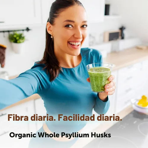 Vista 5 de Micro Ingredients Cáscaras orgánicas de psyllium entero, 3 libras, suplemento de fibra soluble diario con prebióticos, cáscara de psyllium