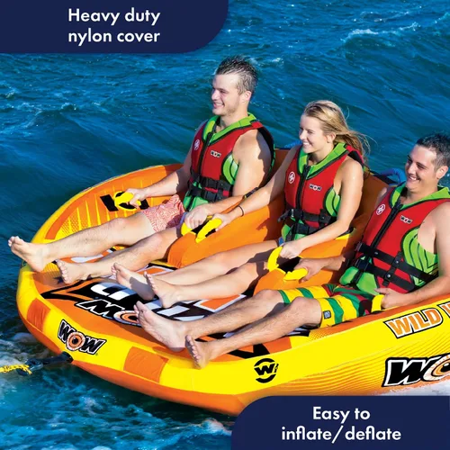 Vista 4 de WOW Sports Remolque Wild Wing delantero y trasero puntos de remolque, tubo remolcable para navegar para 1-3 personas