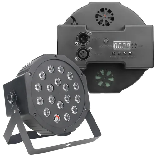 Vista 4 de Reflector Redondo 18 Led Flat Par Light Fiestas O Discotecas
