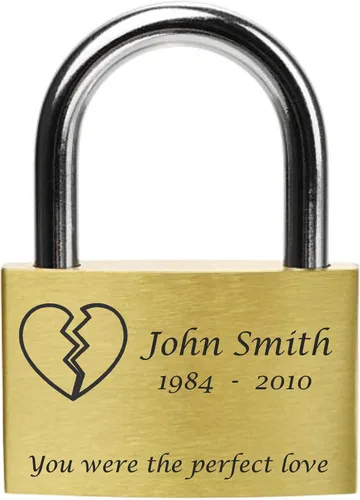 Vista 8 de FANSTIK Candado personalizado grabado (Hecho en EE. UU.) Aniversario, Candado de amor para puente, Boda, Candado personalizado grabado para tu amor