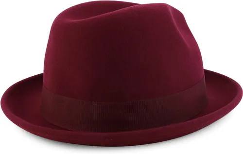 Vista 3 de Armycrew Fedora clásica de fieltro de lana 100% con plumas que se adapta hasta 2XL