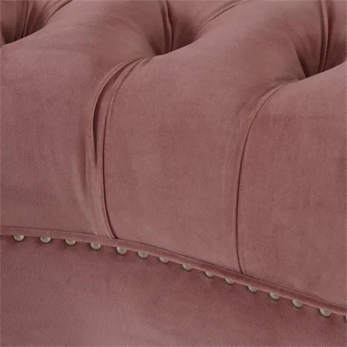 Vista 7 de MAKLAINE Silla decorativa de terciopelo con marco de madera en rosa ceniza
