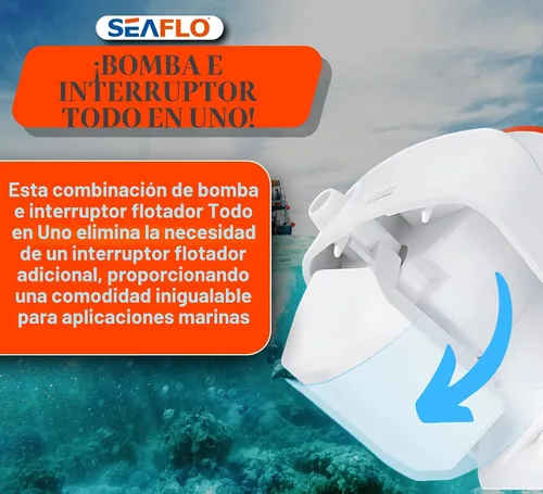 Vista 4 de SEAFLO Bomba de sentina automática serie 06 – 12 V CC, 750 GPH, interruptor de flotador integrado, totalmente sumergible, construcción duradera
