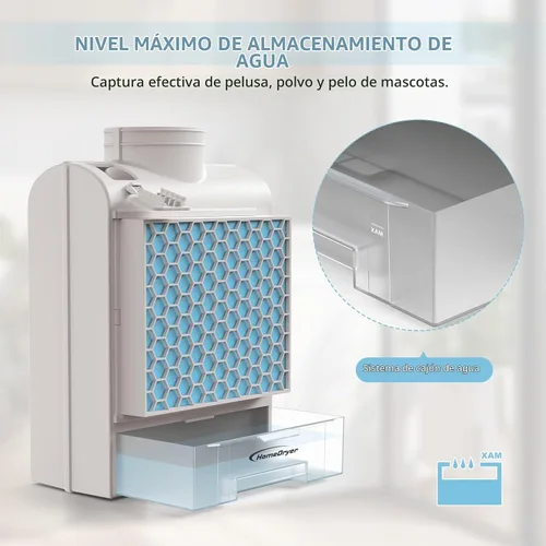 Vista 9 de Kit de ventilación de secadora interior 3 en 1, caja de ventilación de secadora con filtro de malla de acero inoxidable, sistema de cajón de agua