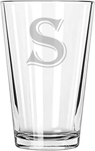 Vista 26 de Vaso de cerveza 16 oz pinta Monograma (B)