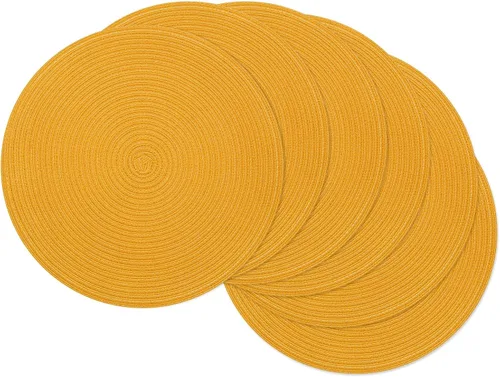 Vista 22 de SHACOS Juego de 4 manteles individuales redondos lavables de 15 pulgadas, de algodón, poliéster, trenzados, para mesa de comedor, boda, decoración