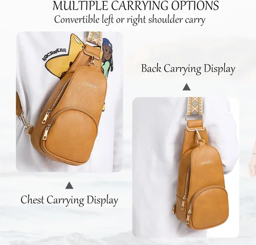 Vista 5 de Bolso bandolera para mujer, bolso cruzado para mujer, mochila de trabajo, bolso, riñonera de viaje, bolsa de pecho para mujer
