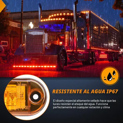 Vista 5 de Nilight Luz de Marcador Lateral Ovalada de 2.5 Pulgadas 10PCS Ámbar 2 Diodos LED Luces de Guardabarros y Separación de Remolque Impermeables