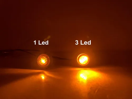 Vista 5 de Paquete de 10 luces LED de 3/4 pulgadas, color ámbar, con 3 LED, para remolque, camiones, autobuses, vehículos marinos, vehículos recreativos